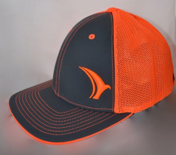 Neon Orange | M3 performance fabric front panels | Spandex trucker mesh back