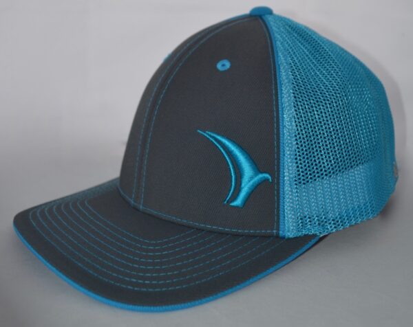 Neon Blue | M3 performance fabric front panels | Spandex trucker mesh back