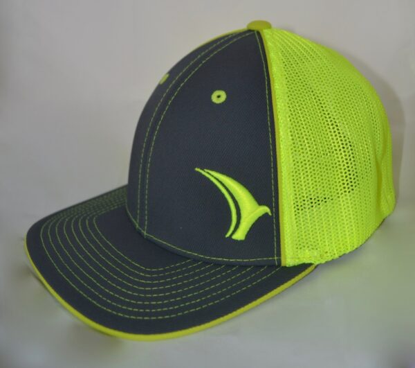 Neon Green | M3 performance fabric front panels | Spandex trucker mesh back